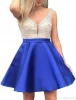 Charming V-Neck Homecoming Dresses With Beads Sequin Plus Size Satin Party Prom Short Juniors Graduation Knee Length Ball Gowns Club Wear