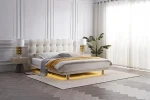 Modern light luxury master bed white soft bed comfortable bedroom bed
