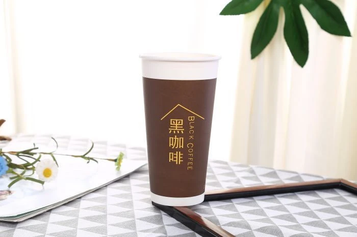 Buy Custom Logo 16oz Double Wall Paper Cup Cold Drink Coffee Cups With ...