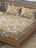 Luxury Floral Printed Fitted Bed Sheet Set with Matching Pillow Covers