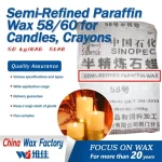 Semi-Refined Paraffin Wax 58/60 for Candles, Crayons