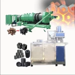 Continuous coconut shell bamboo chip carbonization furnace and hookah charcoal hydraulic briquetting machine