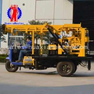 HuaxiaMaster supply tricycle-mounted XYC-200A core drilling machine/hydraulic rotary water well drill rig easy operated