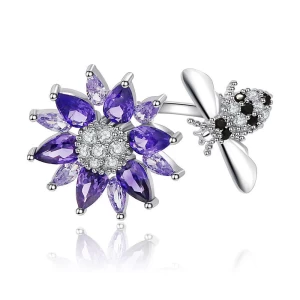 Wholesale Fashion Jewelry ~ Spinning Purple Flower Ring