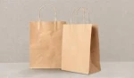 Paper bag with twisted handle Brown Kraft