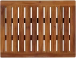 Acacia Wood Luxury Bath Mat Non-Slip Waterproof Square Large Shower Mat for Spa Home or Outdoor Bathroom Rug
