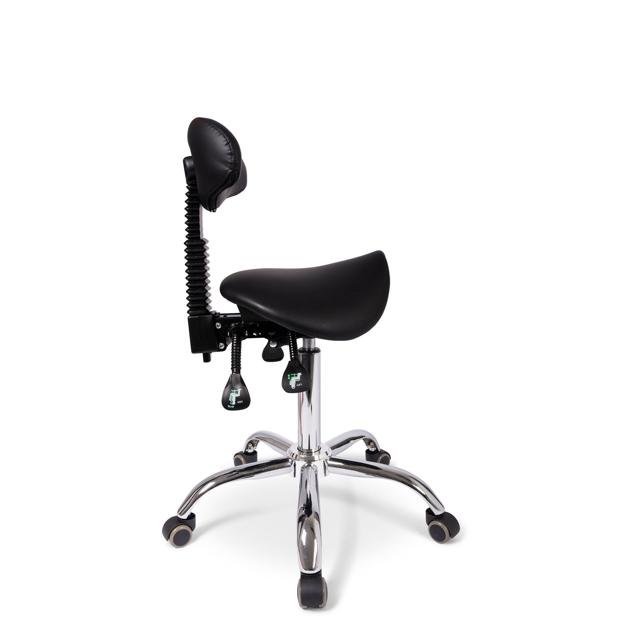 Buy Ergonomic Saddle Stool With Backrest And Tiltable Seat (high
