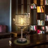 Touch Control Crystal Table Lamp with Dual USB Charging Ports, 3-Way Dimmable Bedside Touch Lamp