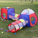 Baby Toy House Triangle Foldable Pop Up Play Tent With Tunnel