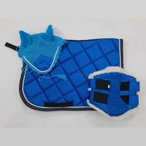 High Quality Glitter Saddle pad set  with matching ear bonnet and boots