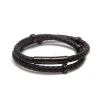 Hot-Selling Titanium Steel Snap Buckle Double-Layer Leather Hand-Woven Personalized Leather Couple bracelet