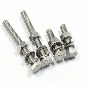 Stainless Steel UNF UNF Metric DIN933 DIN931 SS304 SS316 Hex Head Bolts Nuts Set