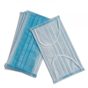 3 Ply Nonwoven Disposable Face Mask with Earloop , Medical and Surgical Disposable Facemask