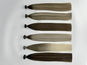 Fushion hair extensions, keration tip hair K-tip hair hair extenions prebonded hair flat tips I tip hair