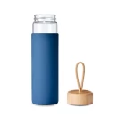 500ML BPA-Free  Dishwasher Safe Borosilicate Glass Water Bottle with Protective Silicone Sleeve and Bamboo Lid