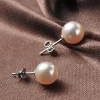 100% Natural Freshwater Pearl Earring Jewelry 925 Sterling Silver Stud Earrings For Girls&Women