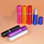 100pcs/lot 5ml Pump Empty Plain Perfume Bottle Aluminum Glass Round Smooth Parfum Atomiser Fragrance Vials Spray Scent-bottle
