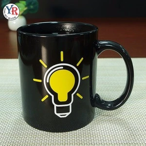 11oz Heat Sensitive Coffee Bulb Color Changing Ceramic Mug for lamp magic cup
