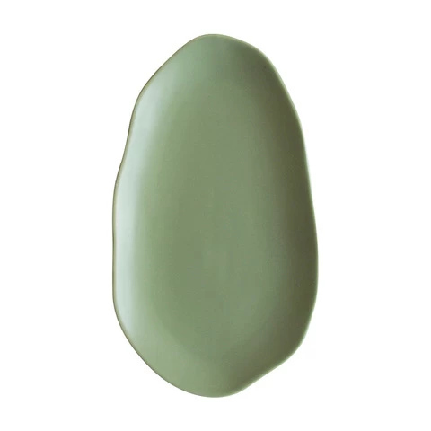 12"  hand pinch design irregular ceramic plate stoneware olive green serving dish porcelain restaurant  plates