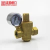 1/2 inch Brass  Relief Control Water Pressure Reducing Valve  Oil Filled Pressure Gauge
