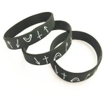 1/2 inch small size thin debossed color filled silicone bracelet