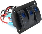 12V/24V 3 Gang Dual LED Light Rocker Switch Toggle Rocker Switch RV Car Marine Boat Panel