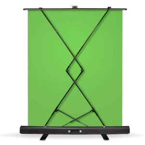 1.5*2m Portable Video Studio Backdrop Collapsible Chroma Key Panel Green Screen with Stand Pull Up Greenscreen Background
