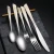 Import 18/10 Stainless Steel Shiny Talheres Wedding Cutlery Gold Silverware Elegant Flatware Set from China