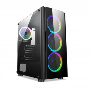192-11 ATX gabinete computer case with tempered Glass and colorful RGB cooling fan gabinete pc RGB  case gamer in 2020
