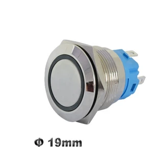 19mm Metal Push Button Switch Stainless Steel Brass Switch Latching 12V 220V Red Green LED Switch Pushbutton Momentary On Off