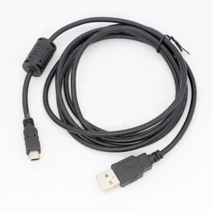 1m PS3 Controller Digital Camera Magnetic Ring Mini USB Data Charger Cable with Ferrite