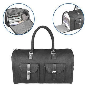 2 in 1 Convertible Travel Garment Bag Carry On Mens Luxury Duffel Garment Suit Bag