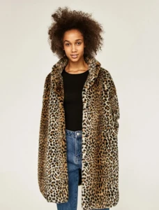2016 autumn and winter women s new European and American women s wind leopard fur imitation fur coat
