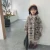 Import 2018 new arrival Europe Kids winter warm clothes childrens christmas oversize party outwear baby girls tartan grid long coat from China