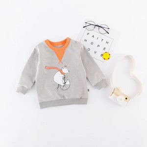 2018 New Arrival O-neck Long Sleeve 100%  Cotton Baby Sweatshirt Clothes