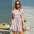 Import 2019 Fashion Womens Summer Stripe  Tunic Top Swing T-Shirt Loose Dress  Apparel from Hong Kong