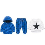 2019 spring pentagrams print 3pcs boy clothes sets sports hoodies kids sweatshirt boy clothing set