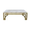 2020 hot sell golden stainless steel rectangle modern marble coffee table
