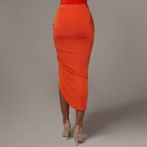 2020 New Fashion High Waist Solid Color Pleated Drawstring Ladies Tight Mini Skirt Women