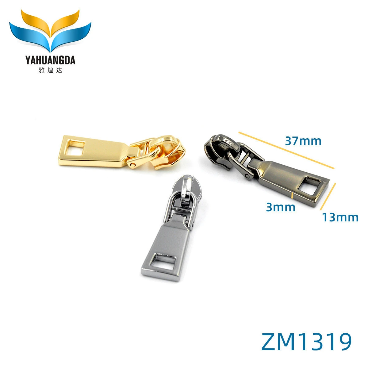 2020 News wholesale high end customized bags zipper head of Zinc Alloy Custom , bags accessories 5# Zipper Puller with ZM1319