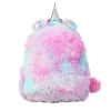 2020 plush girls unicorn backpack color matching student bag plush travel bag