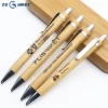 2021 custom logo printed paper pouch jumbo parker refill wood laser engraved ECO bamboo ball pen with metal clip free samples
