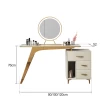 2021 factory Modern art luxurious bedroom white mirrored dresser with mirror led lights set vanity dresser furniture