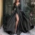 Import 2021 Lace Prom Dress Robe De Soiree Party Formal Lace Satin Royal Blue Solid Color V-Neck Long Sleeve Evening Wedding Dresses from China