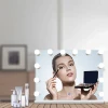 2021 New Arrivals White Large Desktop Hollywood Mirror with Light Bulbs Makeup Vanity Dressing Table Large Mirror