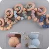 2022 New Silicon Teether Wood Ring Other Baby Feeding Products Chew Silicone Bead Bracelet With Teether
