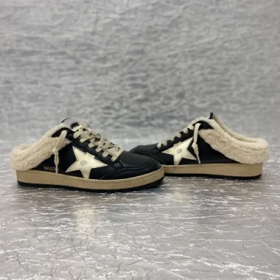 2024 Top Quality Ballstar Sneakers Sabots in White Nappa with an Old-Black Leather Star Women Sneakers