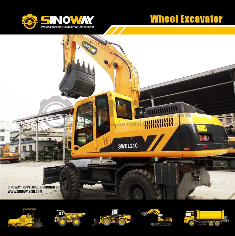 21ton large china mobile excavator machine factory price wheel excavators