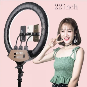 22" Photography studio Dimmable Video Camera Led selfie Ring Light for video broadcast Makeup 100W ring light