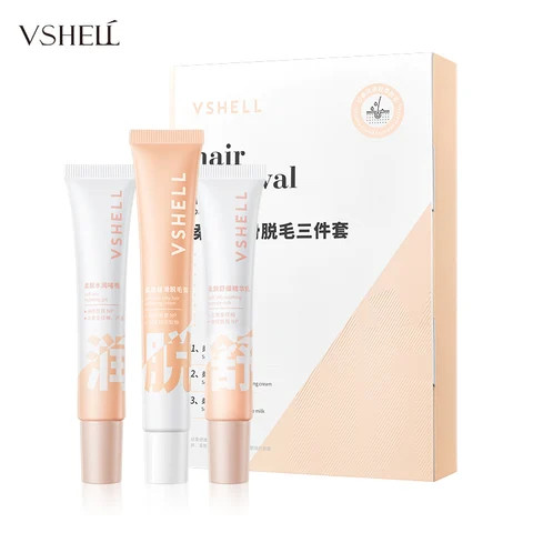 3 Pieces 20G Gentle Unisex Underarm Arm Depilatory Cream Face Hair Removal Cream With Soothe Serum